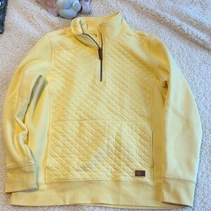 Ll Bean Yellow Quilted Half-Zip Pullover